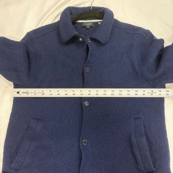 Ted Baker Navy Blue Wool Snap Closure Jacket Sz 10 US Women’s - Picture 4 of 10